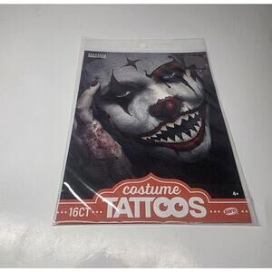 Creepy Clown Face Tattoos Halloween Costume New Savvi 16 pieces